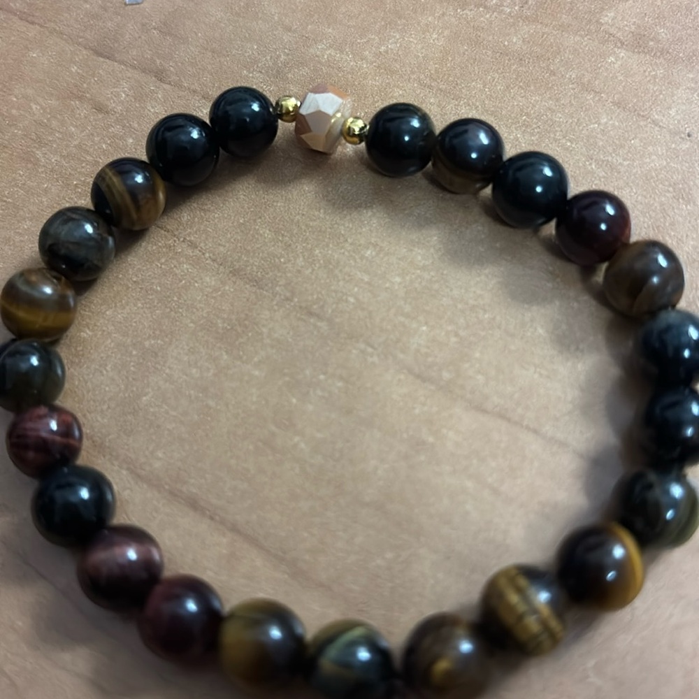 #107 Tri Colour Tiger Eye Bracelet 8mm NEW ARRIVAL
